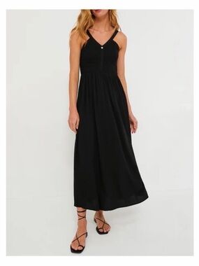 Tuckernuck Gillian Black V-Neck Spaghetti-Strap Maxi Dress